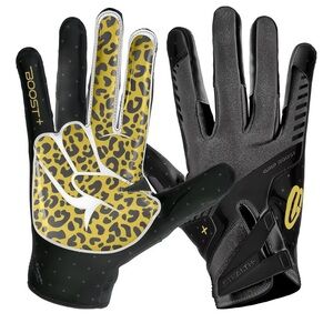Grip Boost Football Gloves - Peace Stealth 6.0 Black Gold Leopard Youth Small